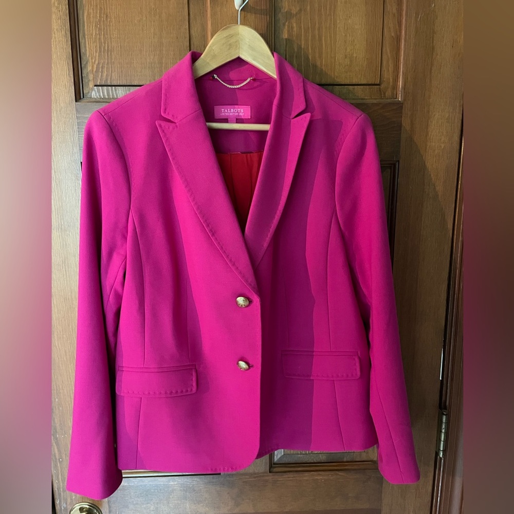 Talbots pink suit jacket size 16
